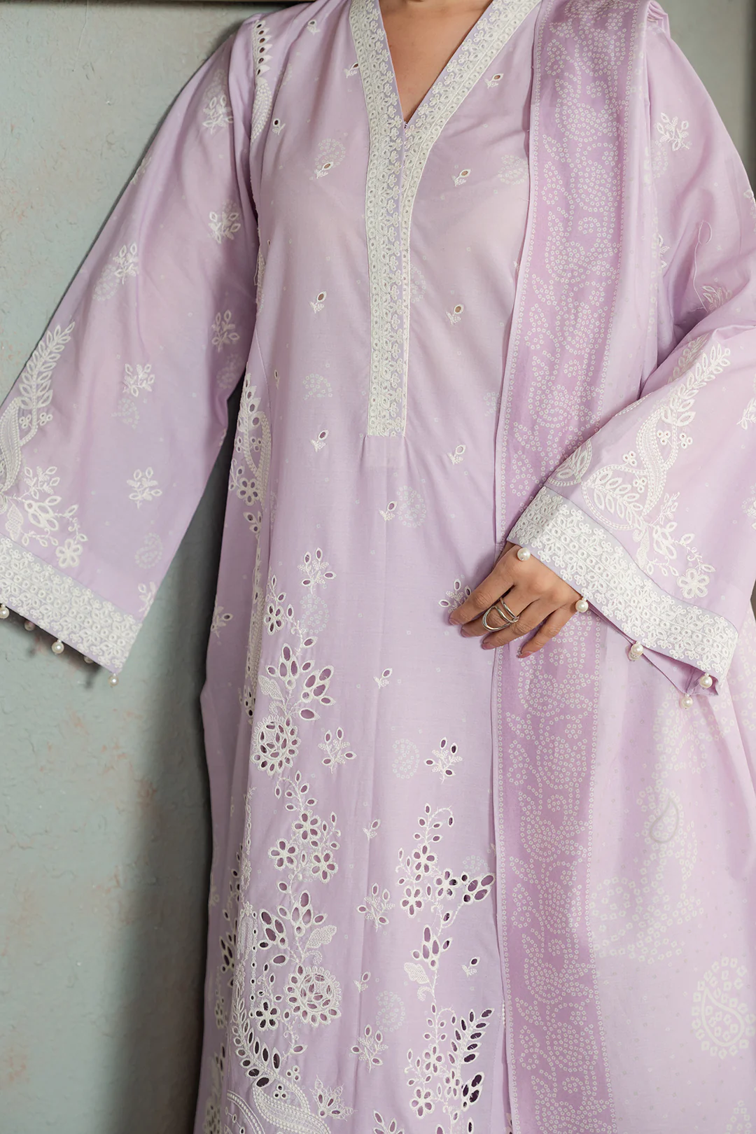 Embroidered Shirt Shalwar Dupatta - 0792 - Image 7