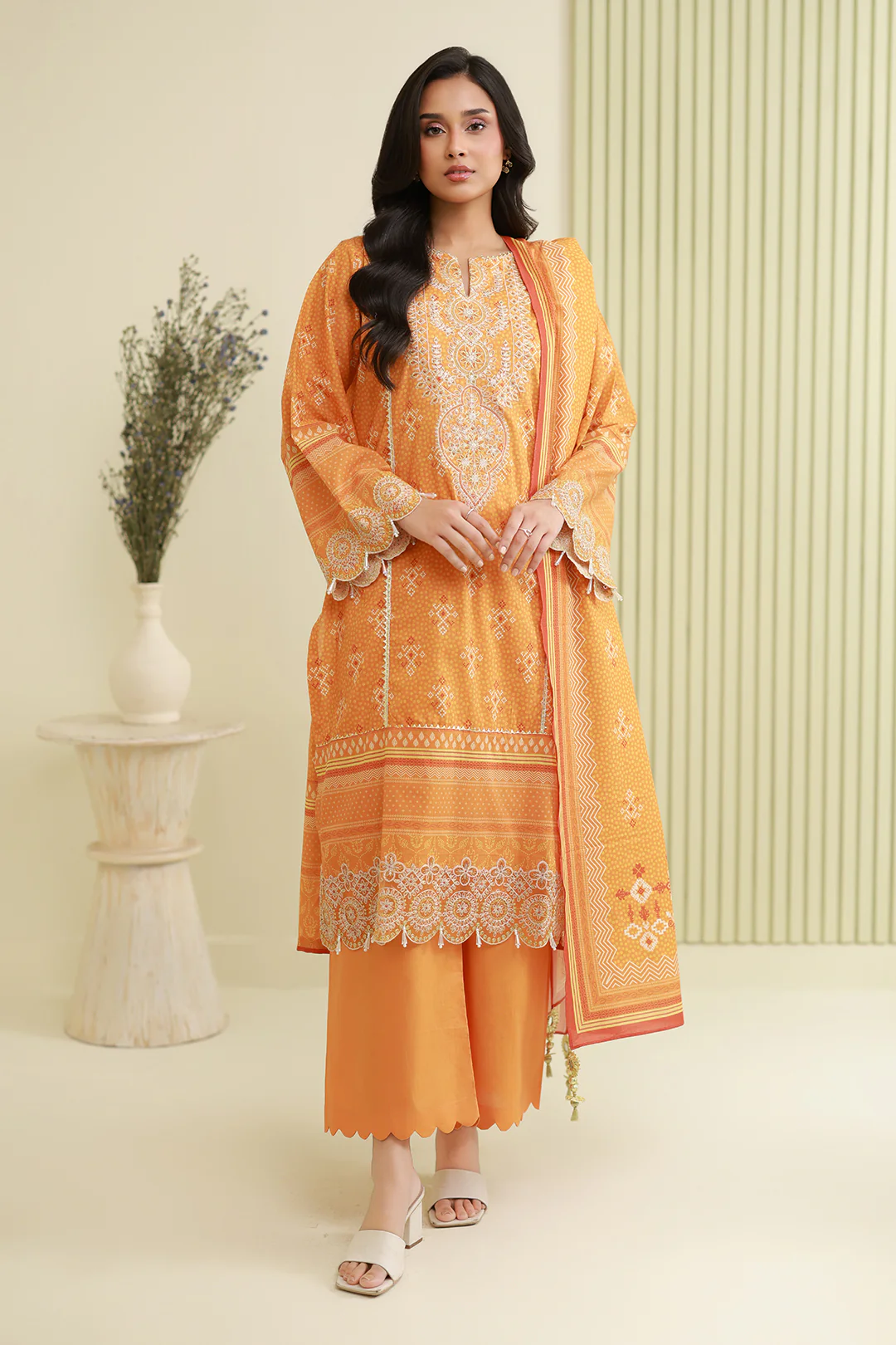 Embroidered Shirt Shalwar Dupatta - 0842 - Image 4