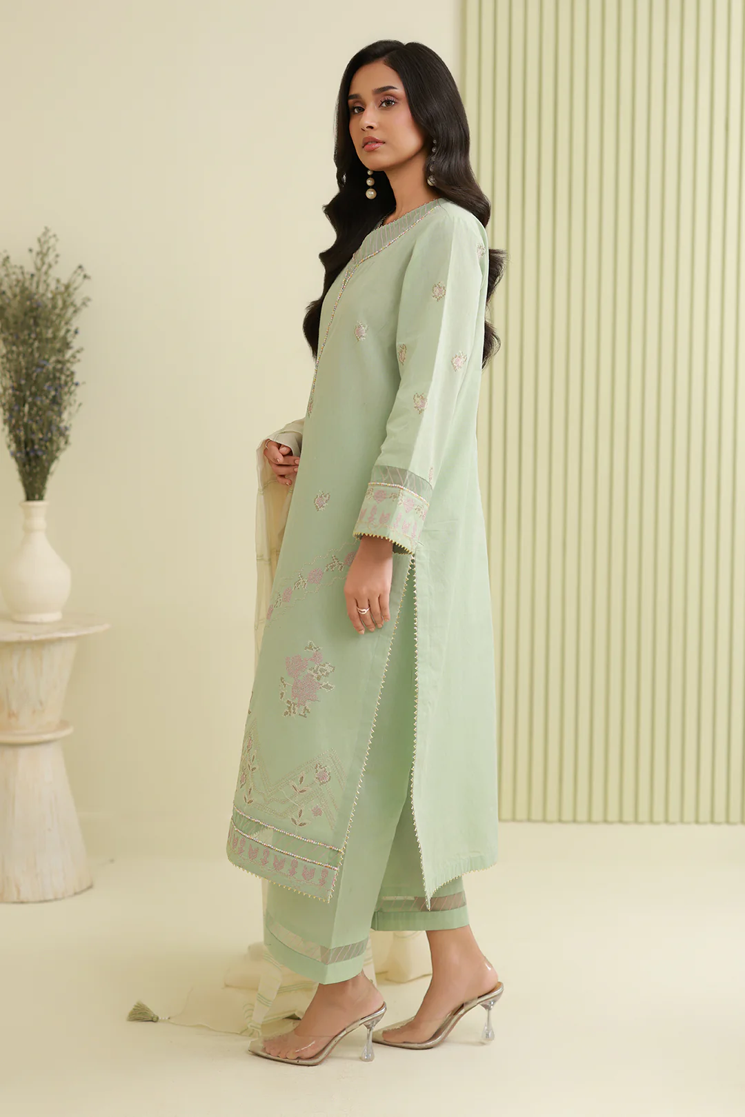 Embroidered Shirt Shalwar Dupatta - 0848 - Image 5