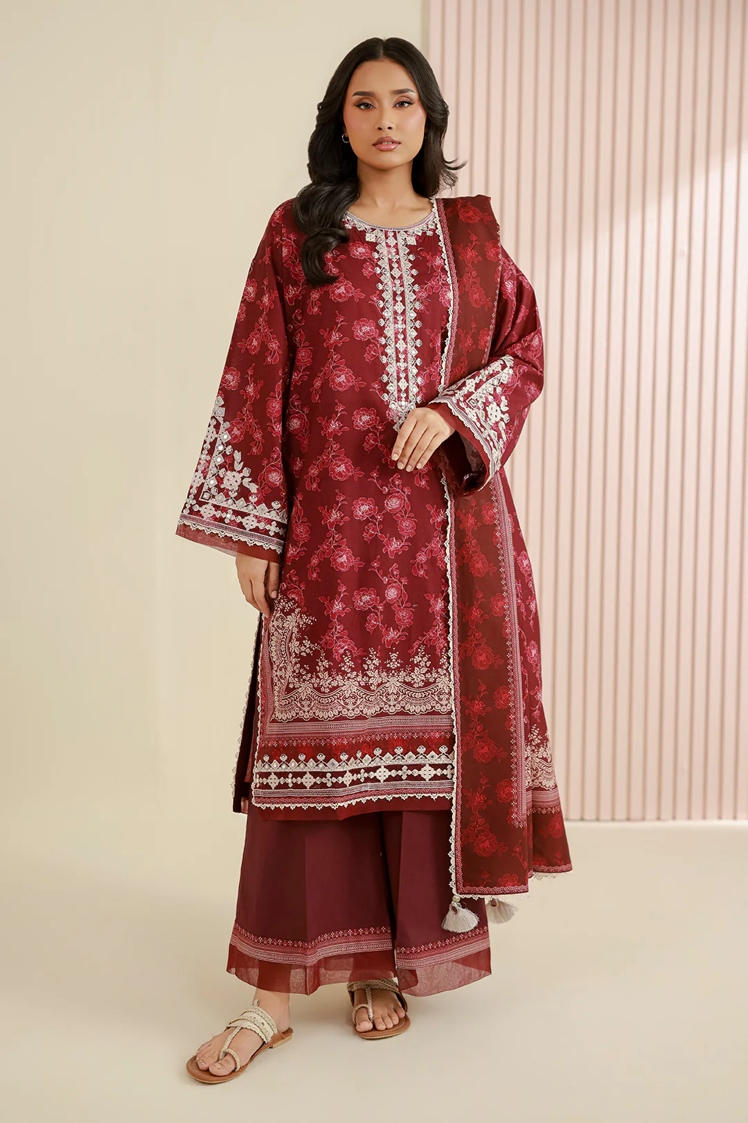 Embroidered Shirt Shalwar Dupatta - 0968 - Image 2