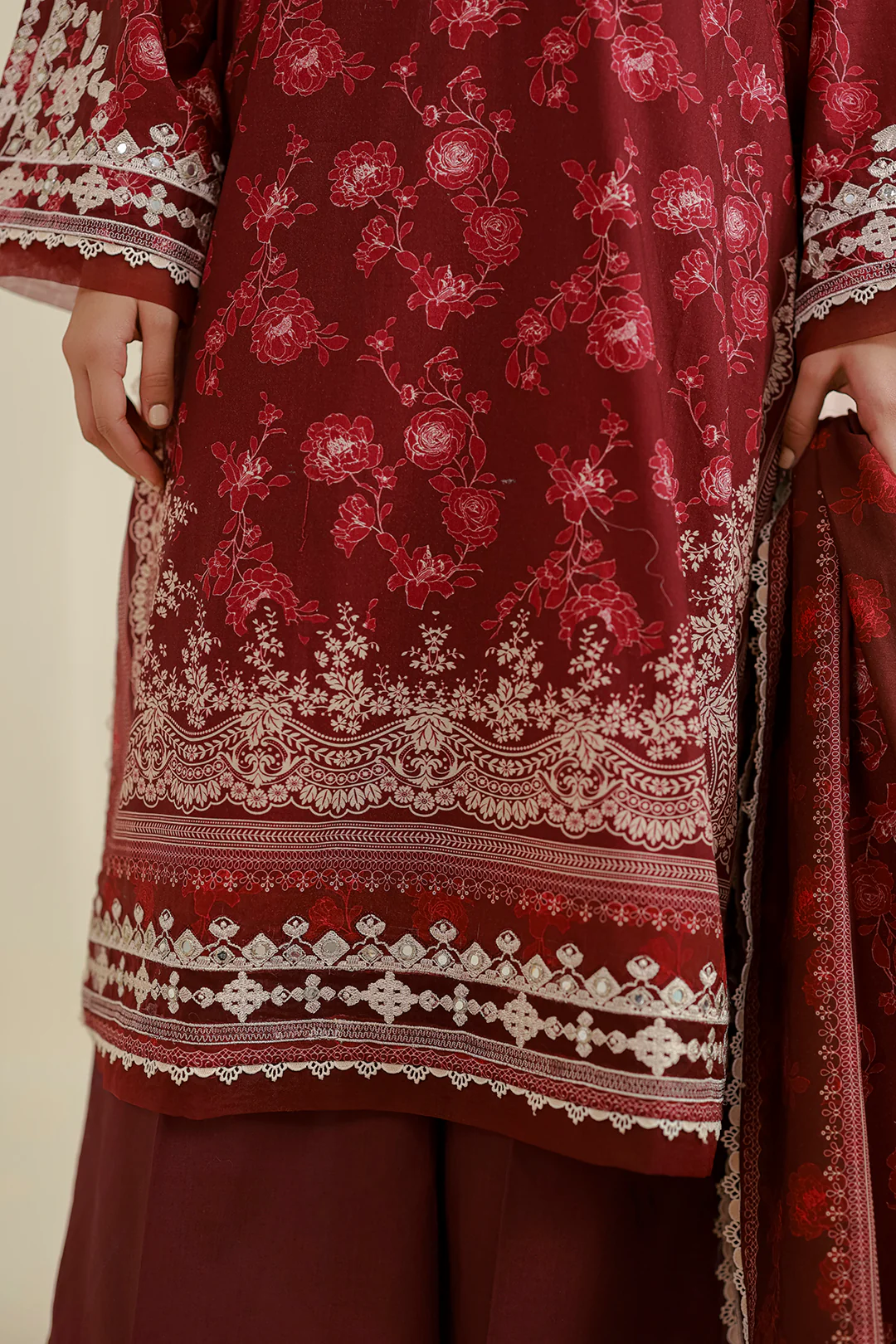 Embroidered Shirt Shalwar Dupatta - 0968 - Image 9