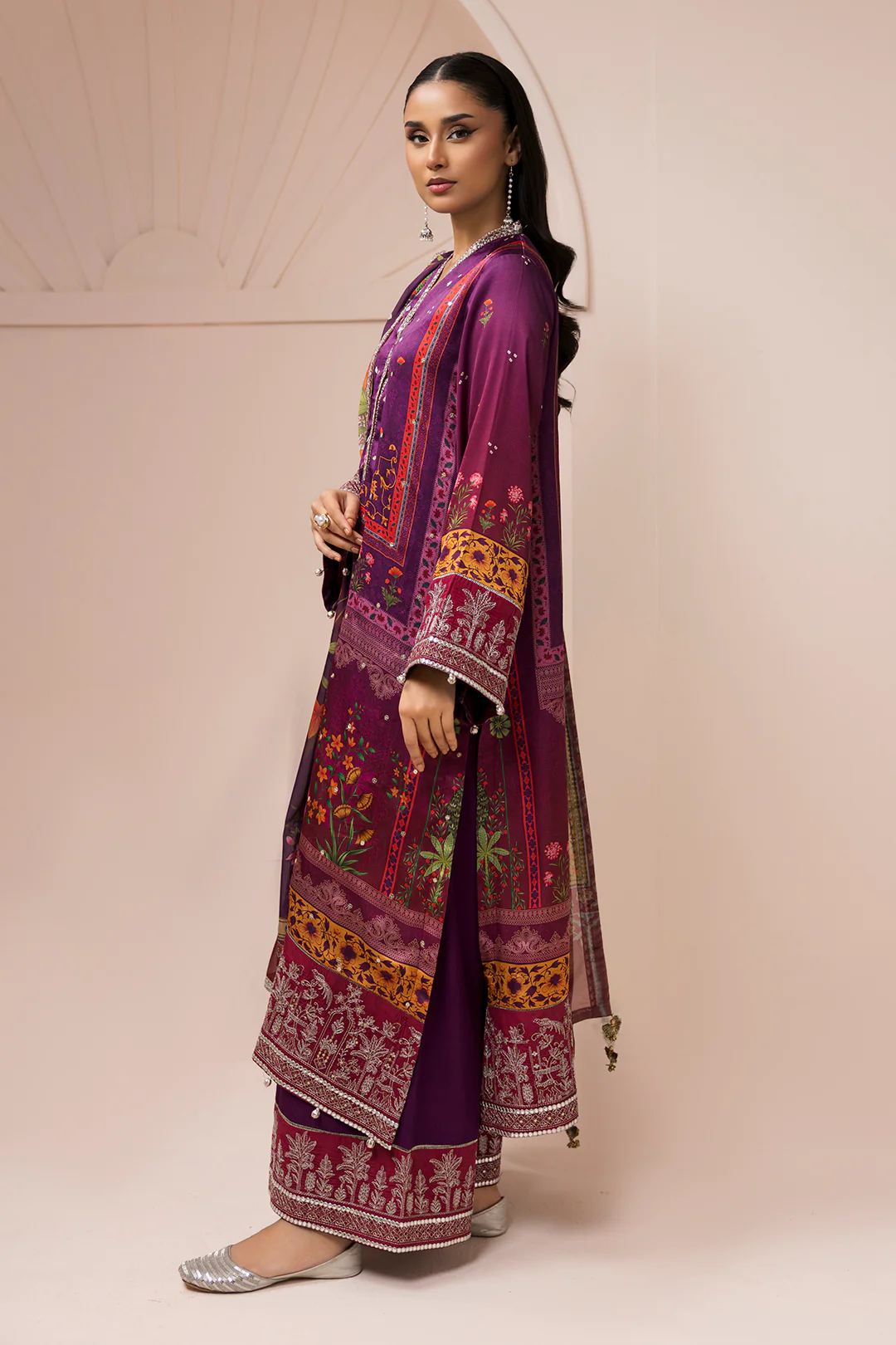 Embroidered Shirt Shalwar Dupatta - 1181 - Image 9