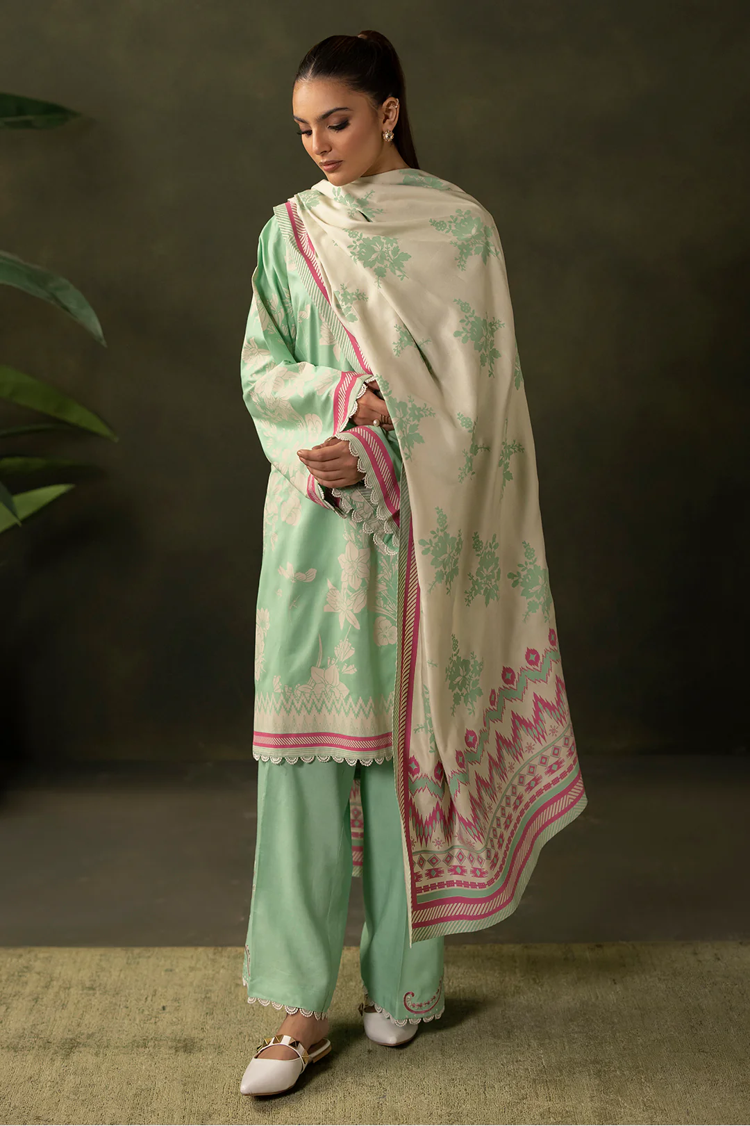Embroidered Shirt Shalwar Dupatta - 0224 - Image 3