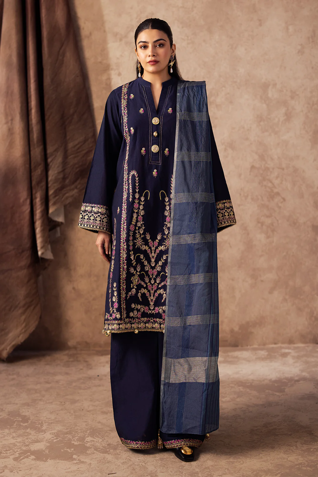 Embroidered Shirt Shalwar Dupatta - 0229 - Image 3