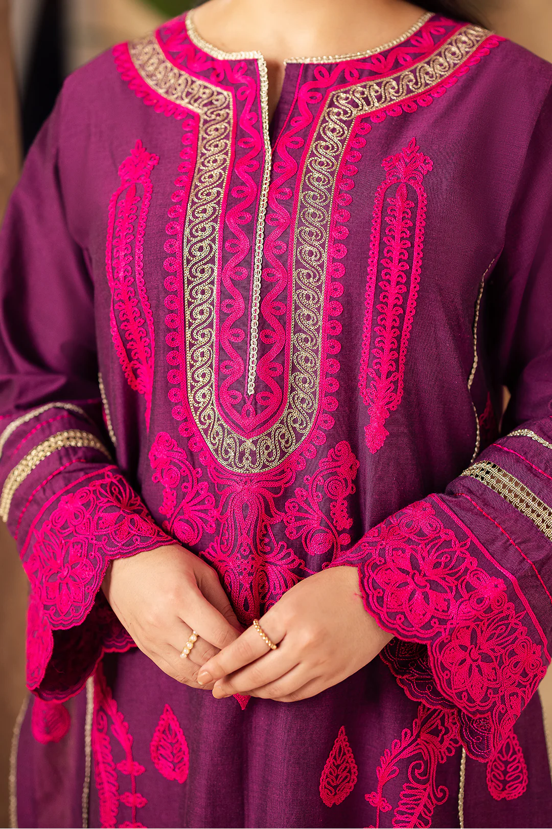 Embroidered Shirt Shalwar Dupatta - 0230 - Image 4