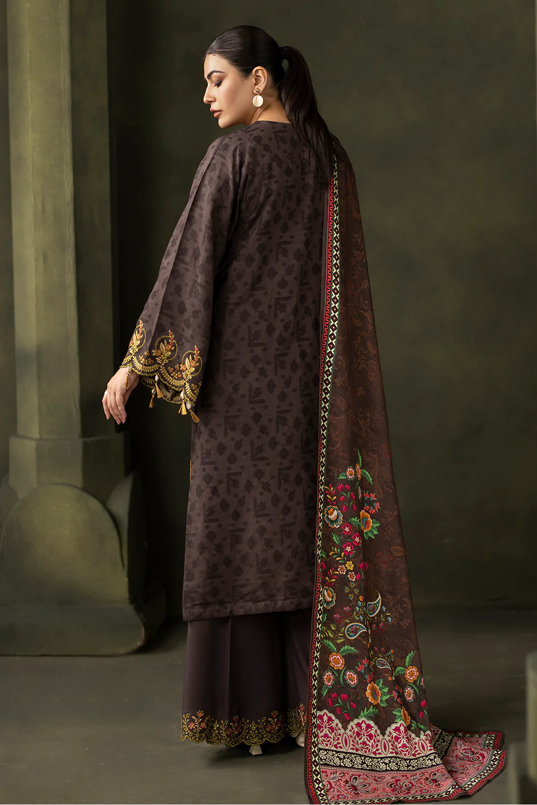 Embroidered Shirt Shalwar Dupatta - 0234 - Image 5