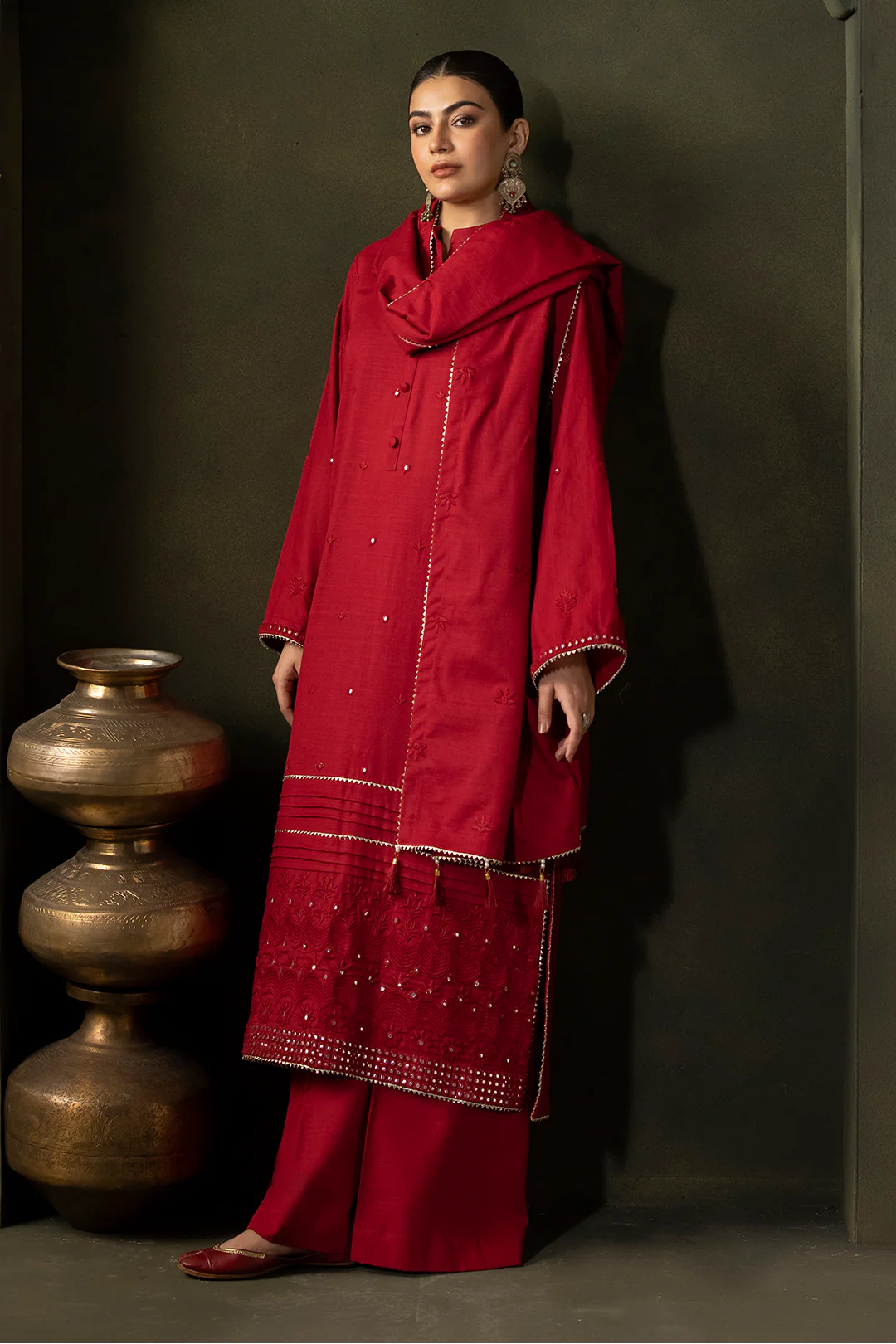Embroidered Shirt Shalwar Dupatta - 0238 - Image 3