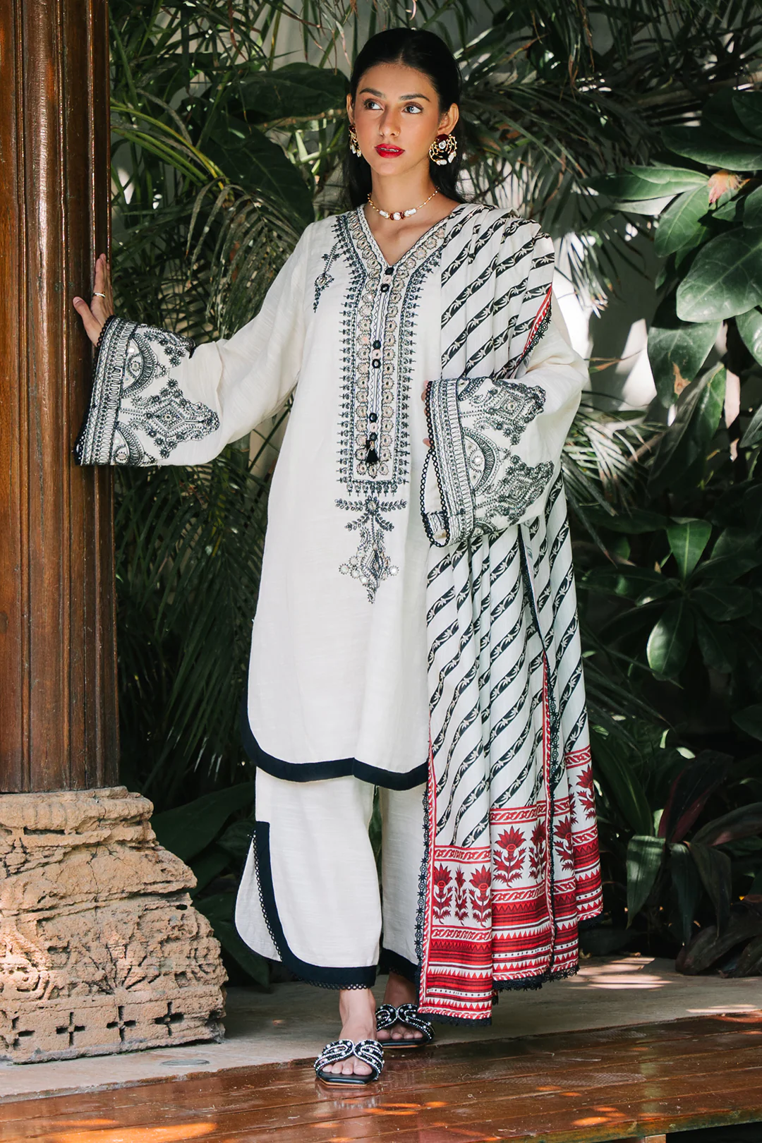 Embroidered Shirt Shalwar Dupatta - 0239 - Image 3