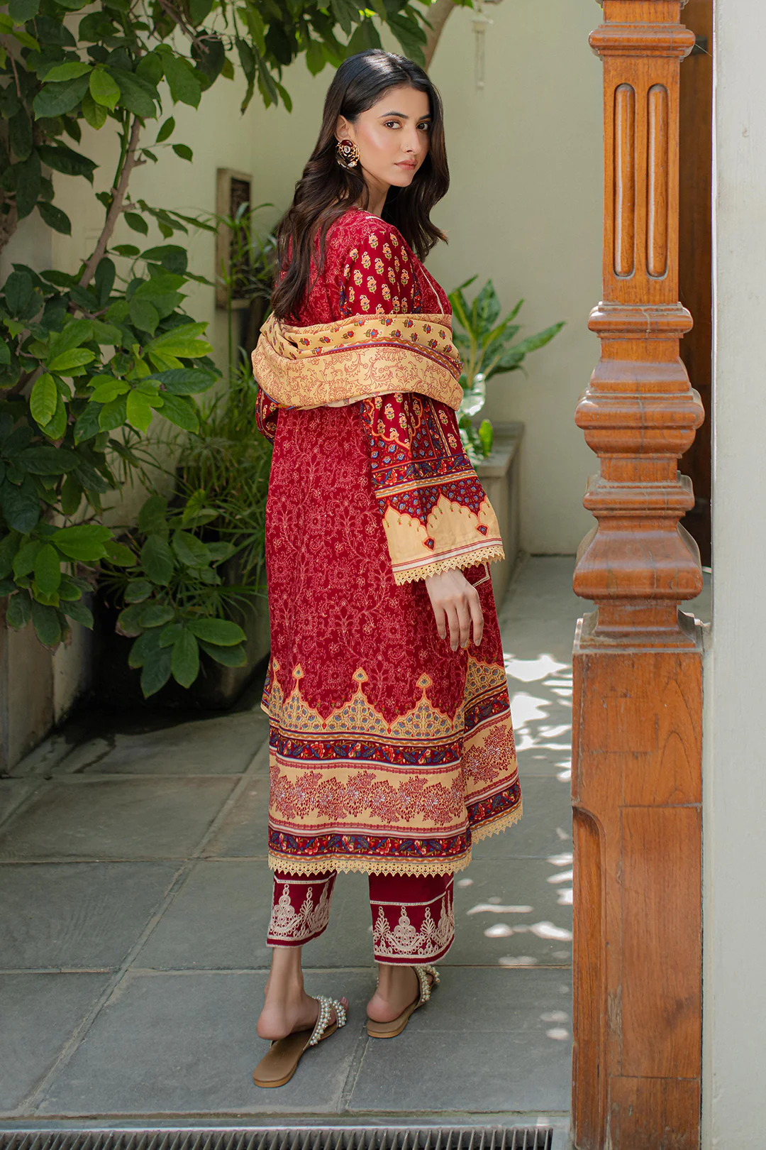 Embroidered Shirt Shalwar Dupatta - 0309 - Image 7