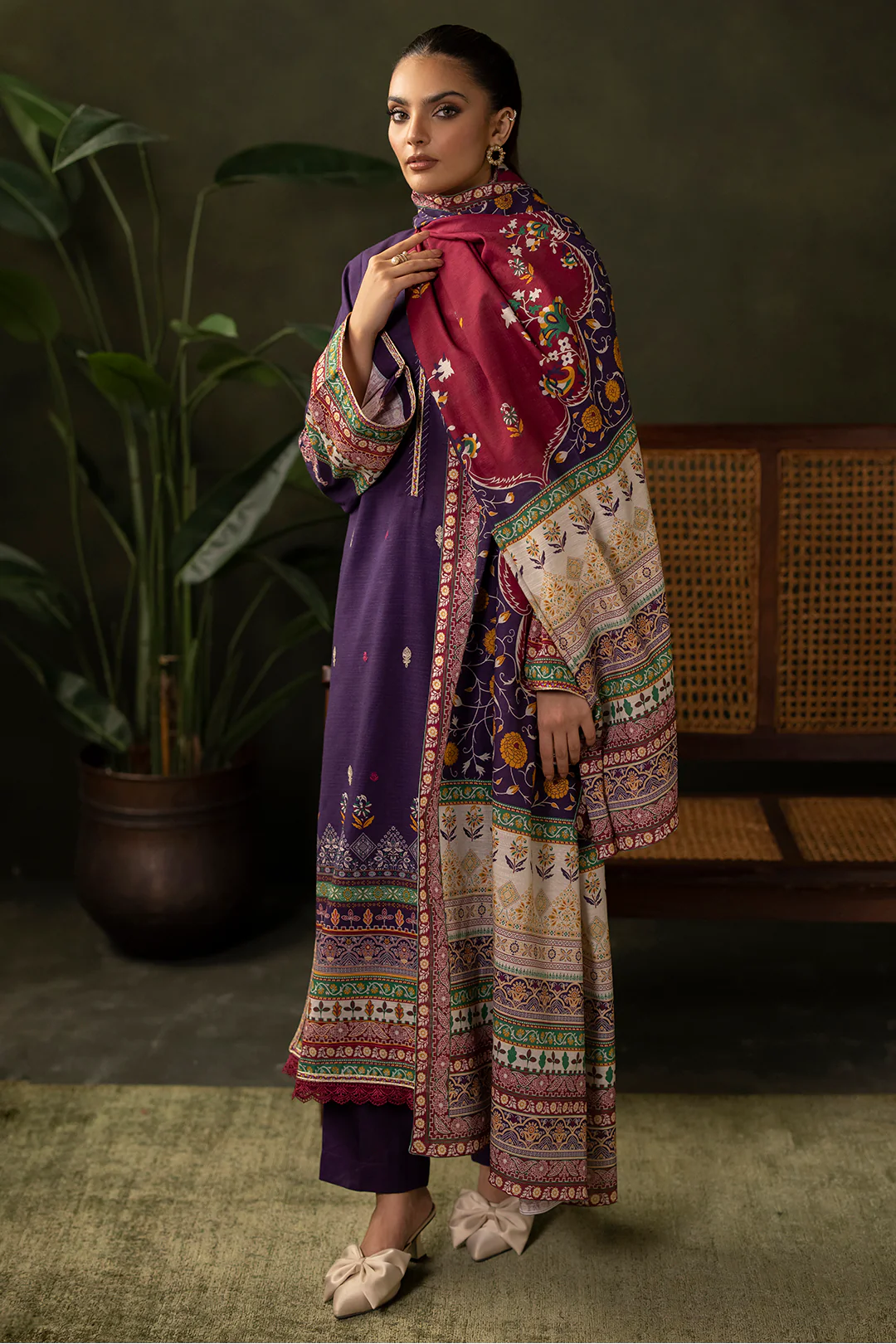 Embroidered Shirt Shalwar Dupatta - 0311 - Image 2