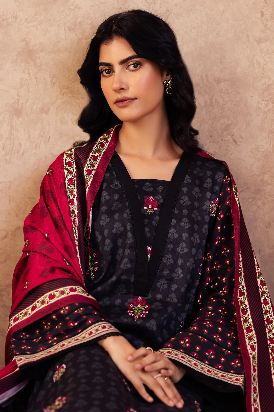 Embroidered Shirt Shalwar Dupatta - 0314