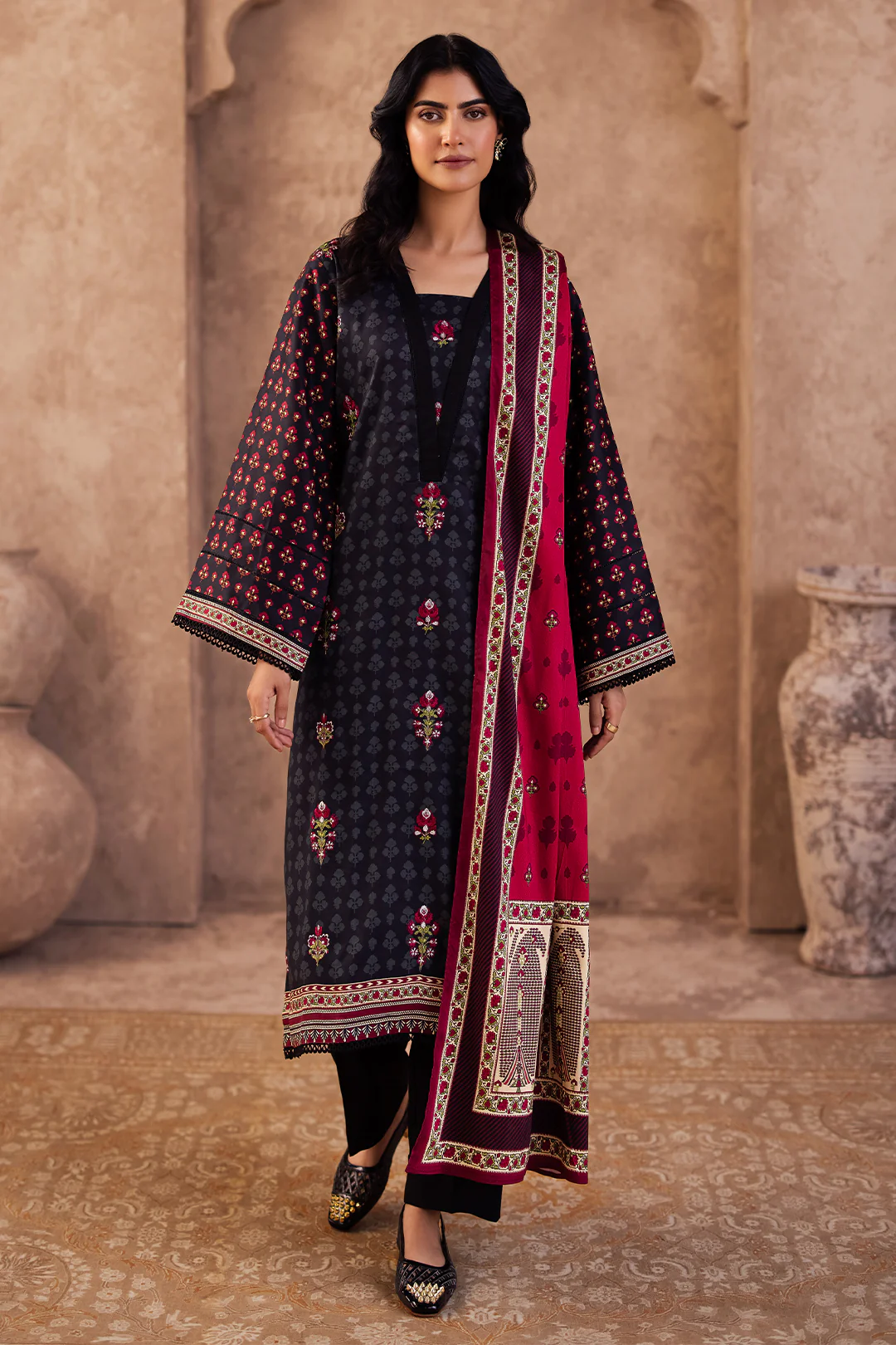 Embroidered Shirt Shalwar Dupatta - 0314 - Image 2