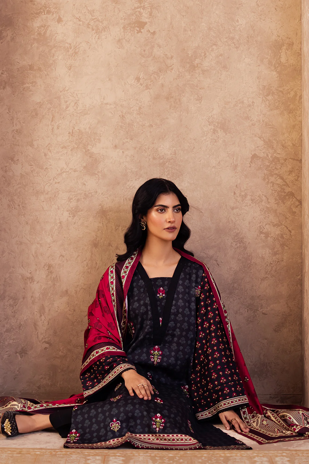 Embroidered Shirt Shalwar Dupatta - 0314 - Image 3