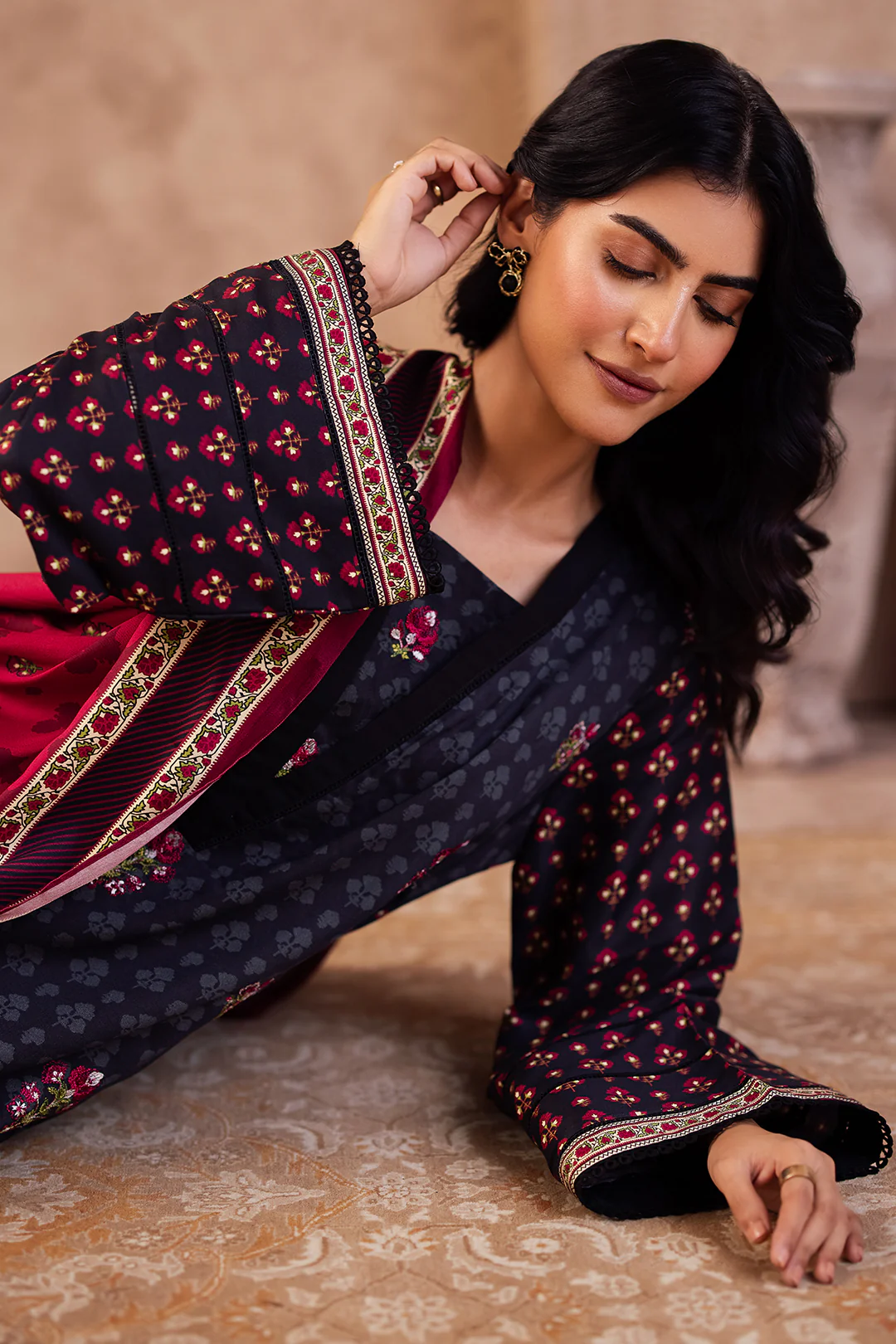 Embroidered Shirt Shalwar Dupatta - 0314 - Image 6
