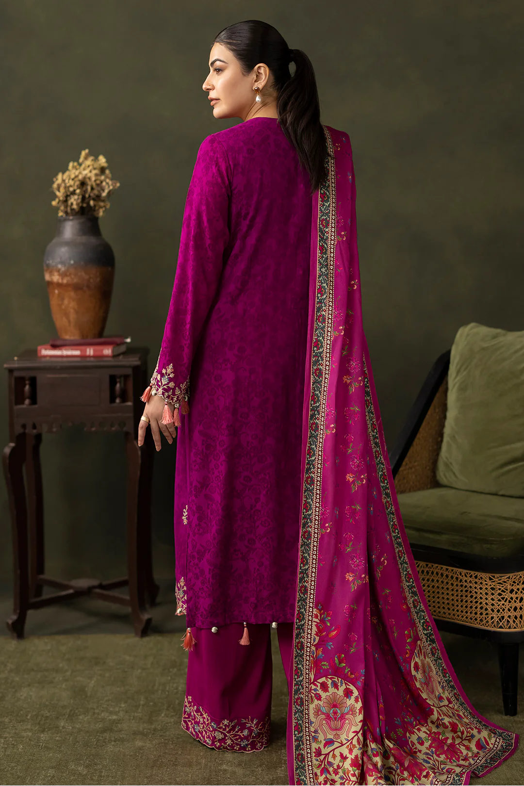 Embroidered Shirt Shalwar Dupatta - 0317 - Image 4