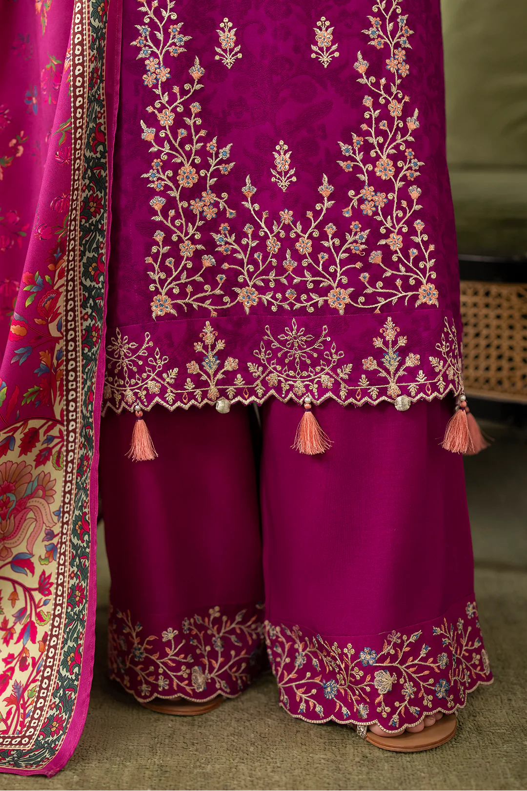 Embroidered Shirt Shalwar Dupatta - 0317 - Image 7