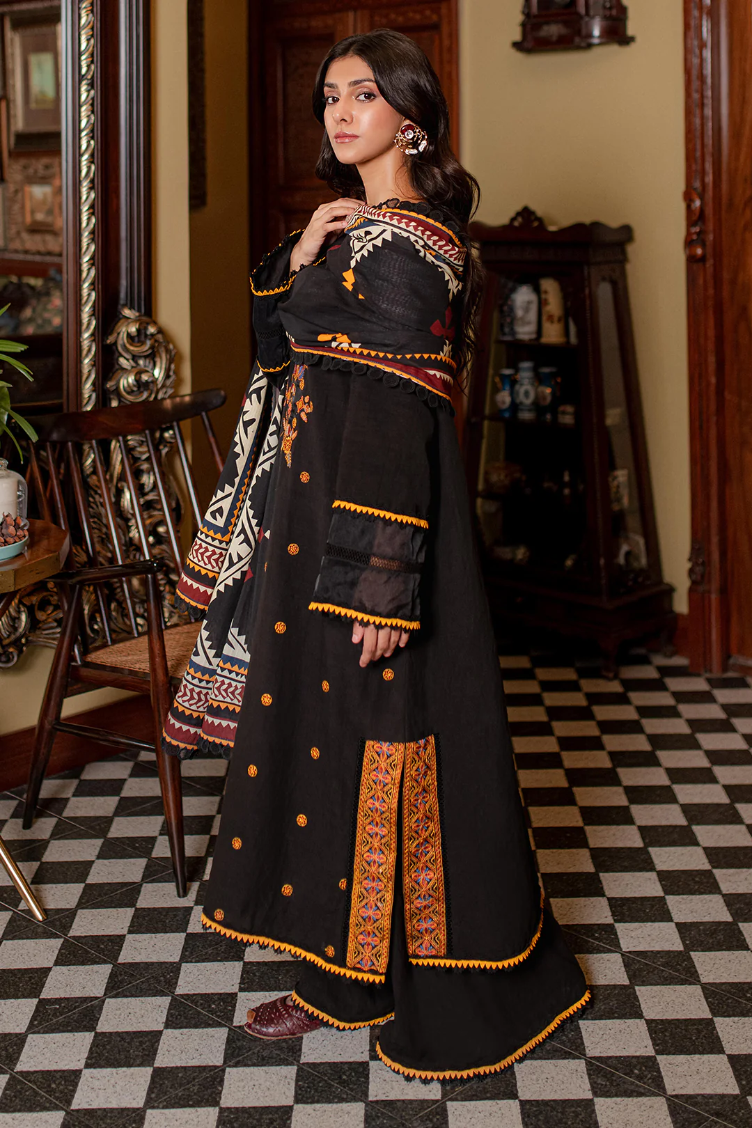 Embroidered Shirt Shalwar Dupatta - 0321 - Image 11