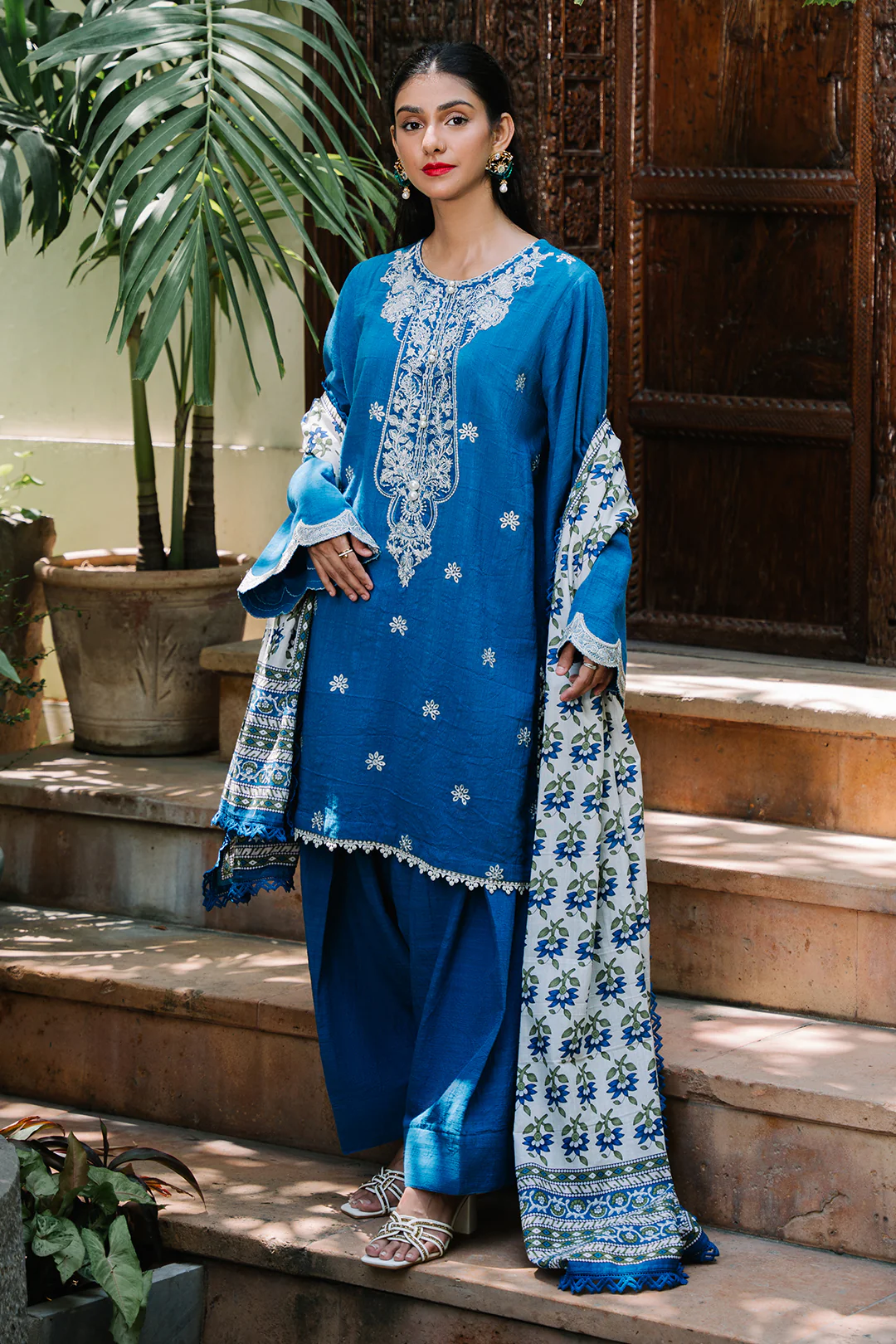 Embroidered Shirt Shalwar Dupatta - 0323 - Image 3