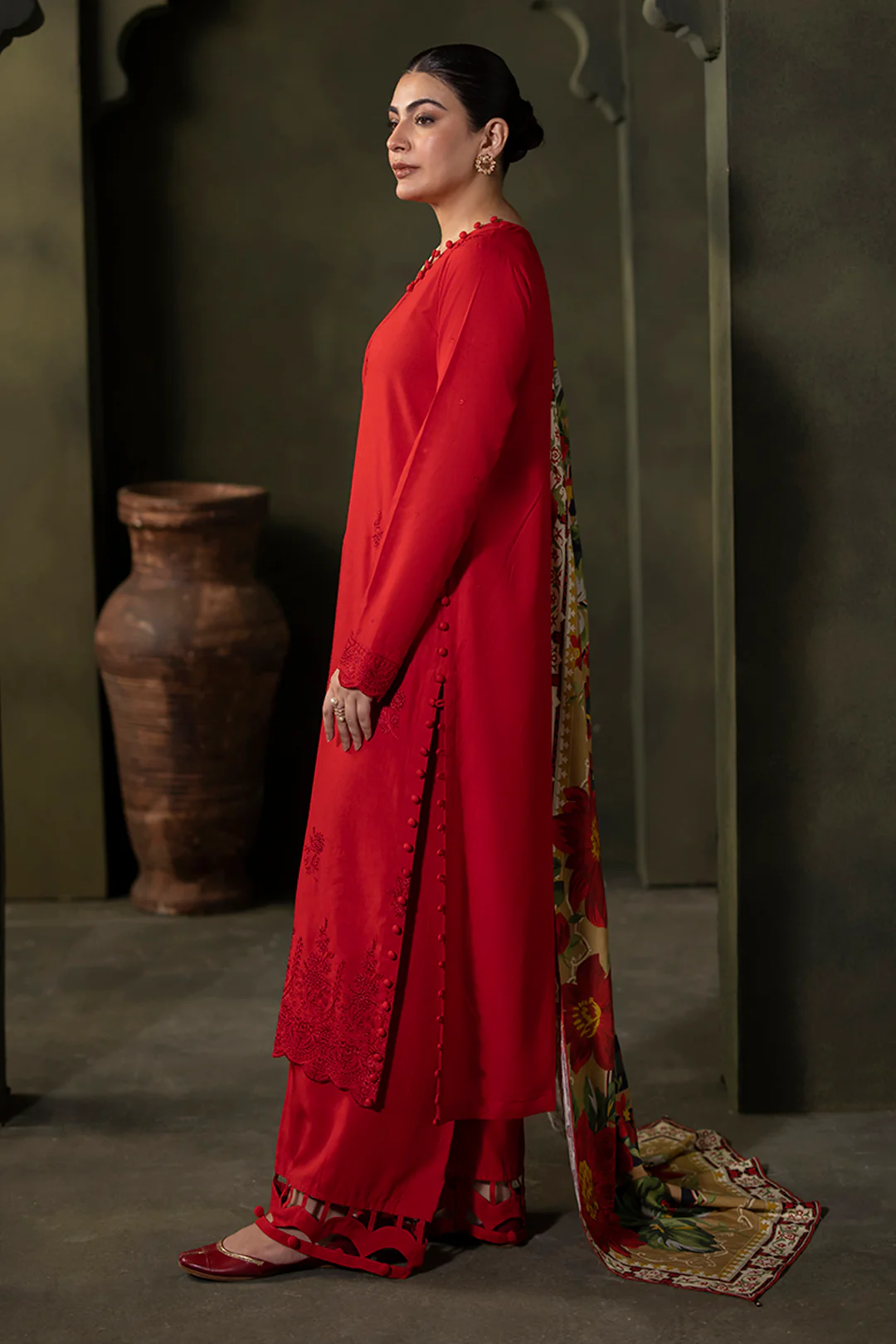 Embroidered Shirt Shalwar Dupatta - 0324 - Image 3