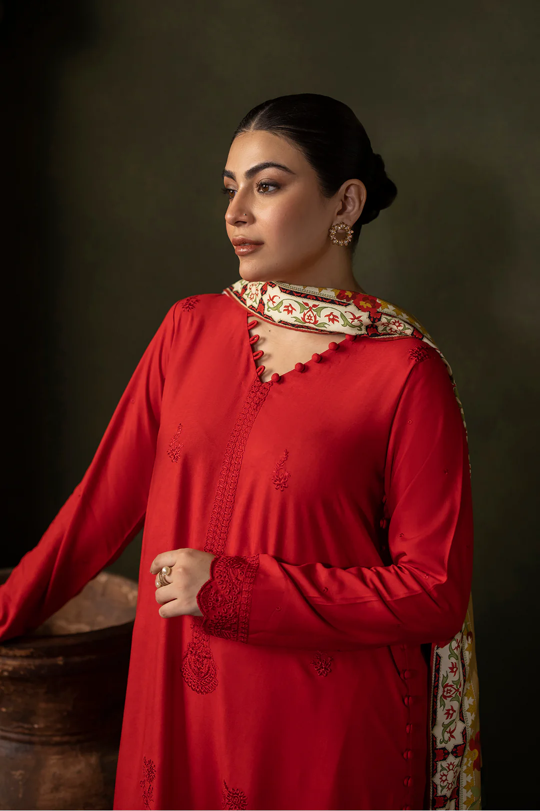 Embroidered Shirt Shalwar Dupatta - 0324 - Image 6