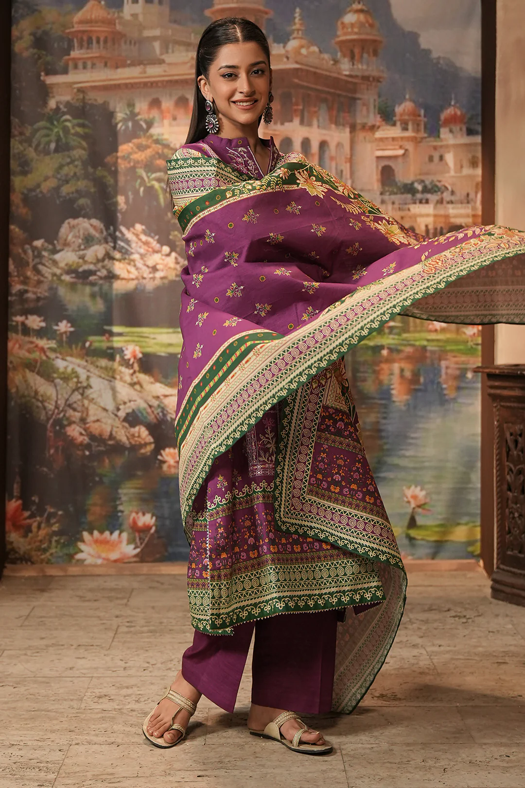 Embroidered Shirt Shalwar Dupatta - 0403 - Image 3