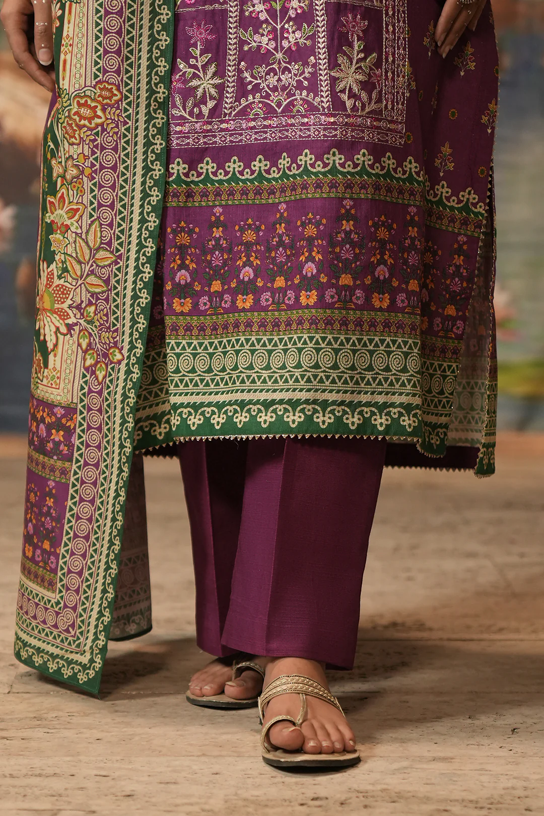 Embroidered Shirt Shalwar Dupatta - 0403 - Image 4