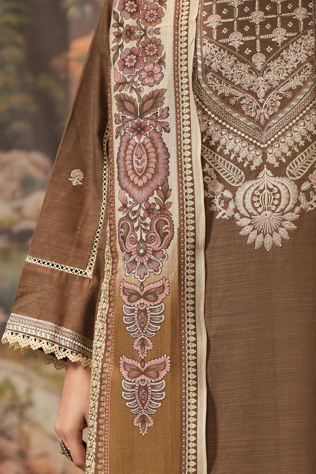 Embroidered Shirt Shalwar Dupatta - 0405 - Image 4