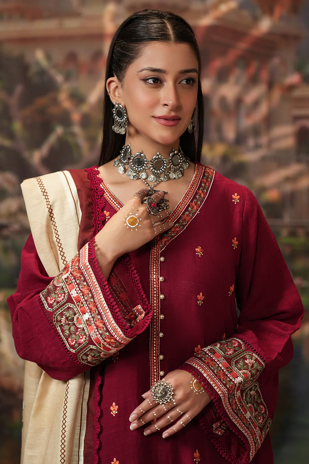 Embroidered Shirt Shalwar Dupatta - 0411