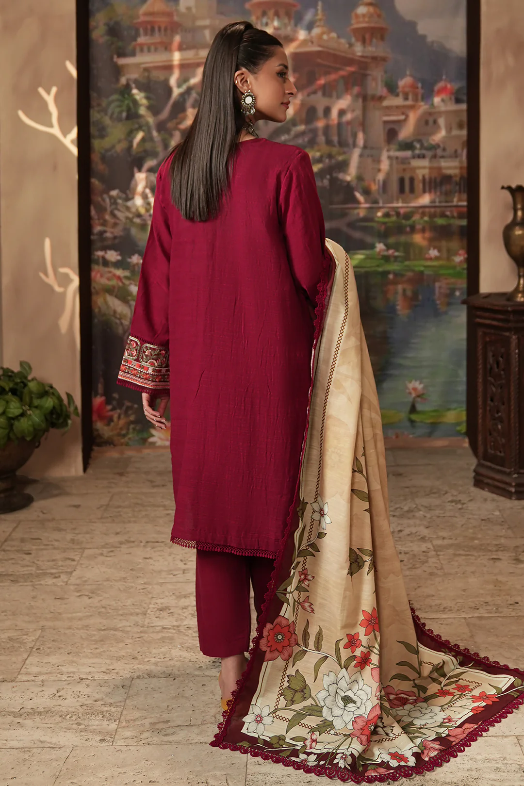 Embroidered Shirt Shalwar Dupatta - 0411 - Image 5