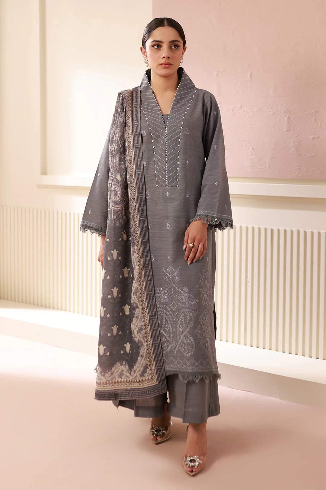 Embroidered Shirt Shalwar Dupatta - 0412 - Image 10