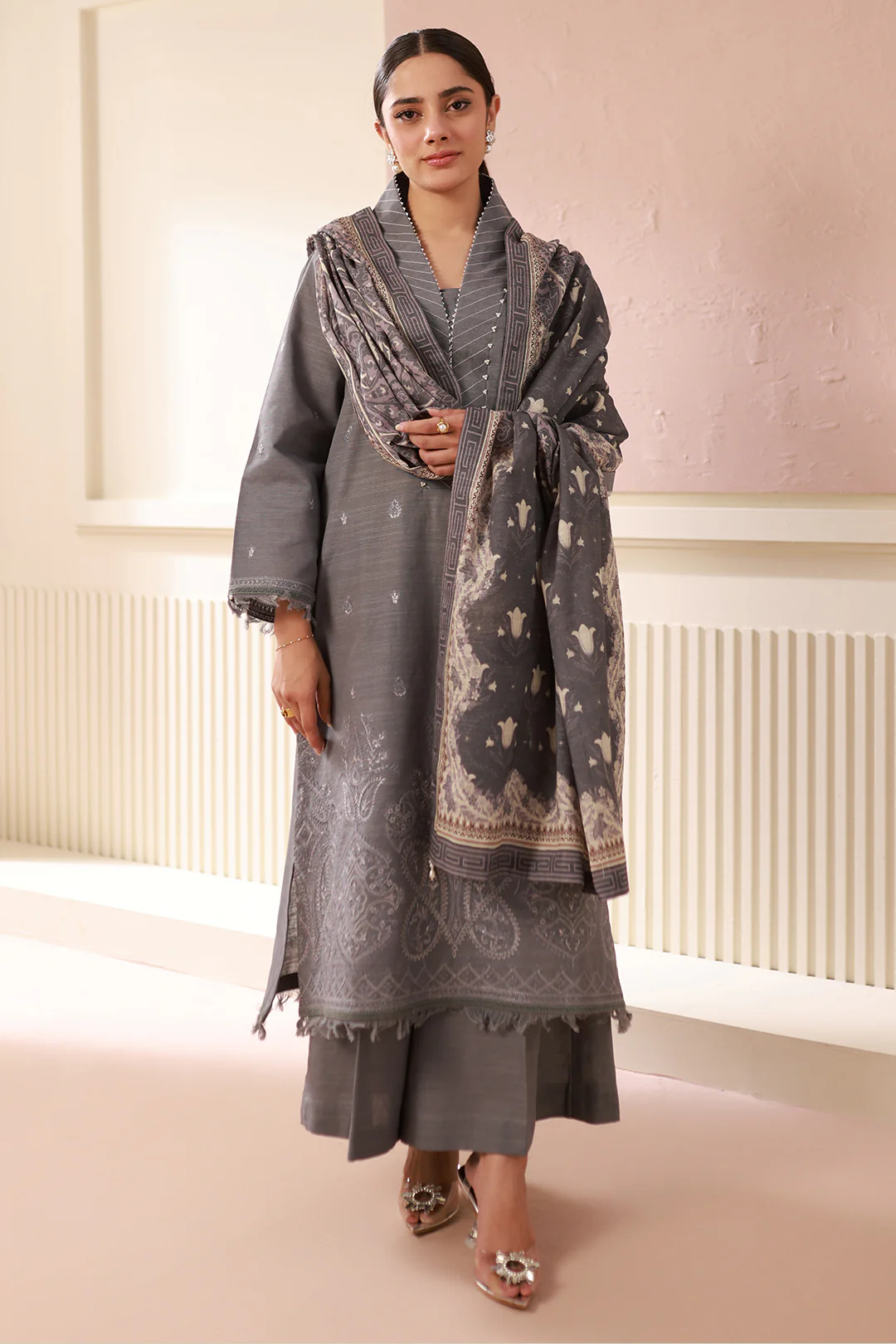 Embroidered Shirt Shalwar Dupatta - 0412 - Image 2