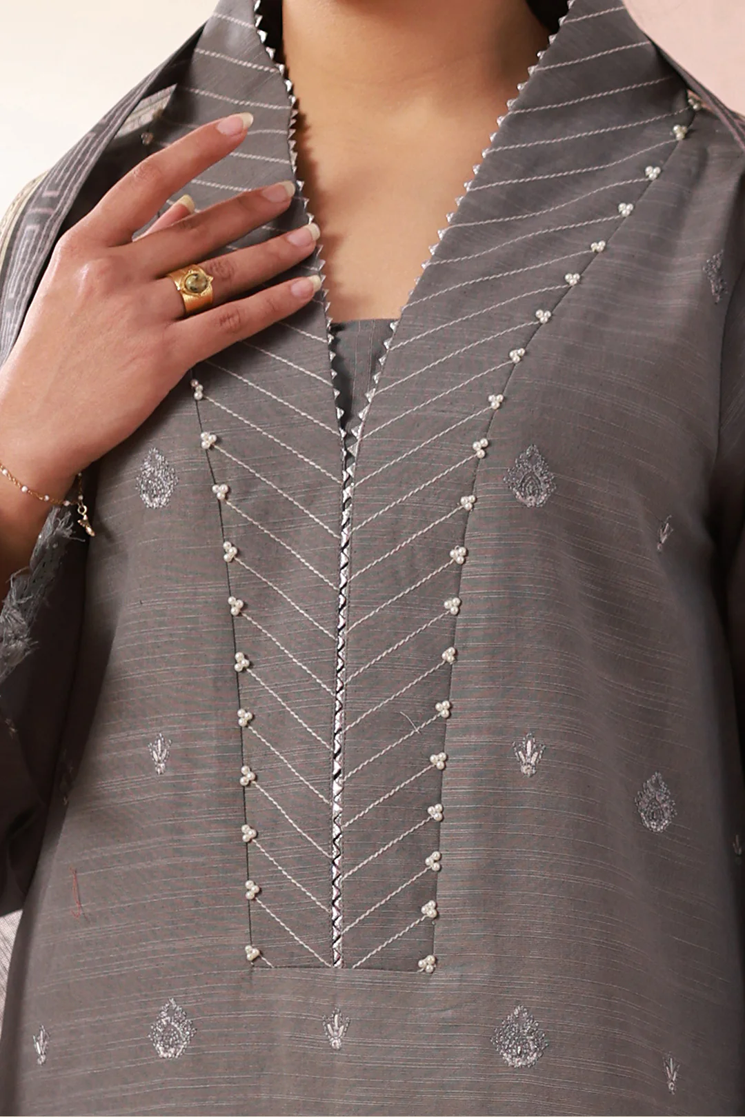 Embroidered Shirt Shalwar Dupatta - 0412 - Image 4