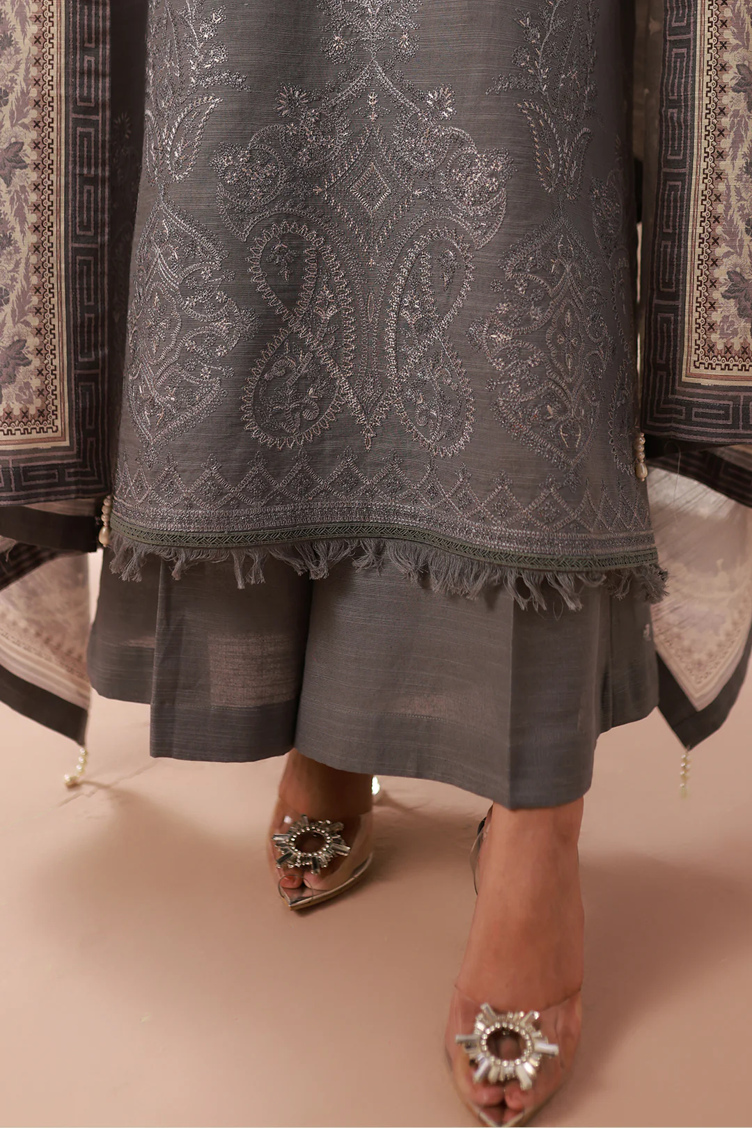 Embroidered Shirt Shalwar Dupatta - 0412 - Image 6