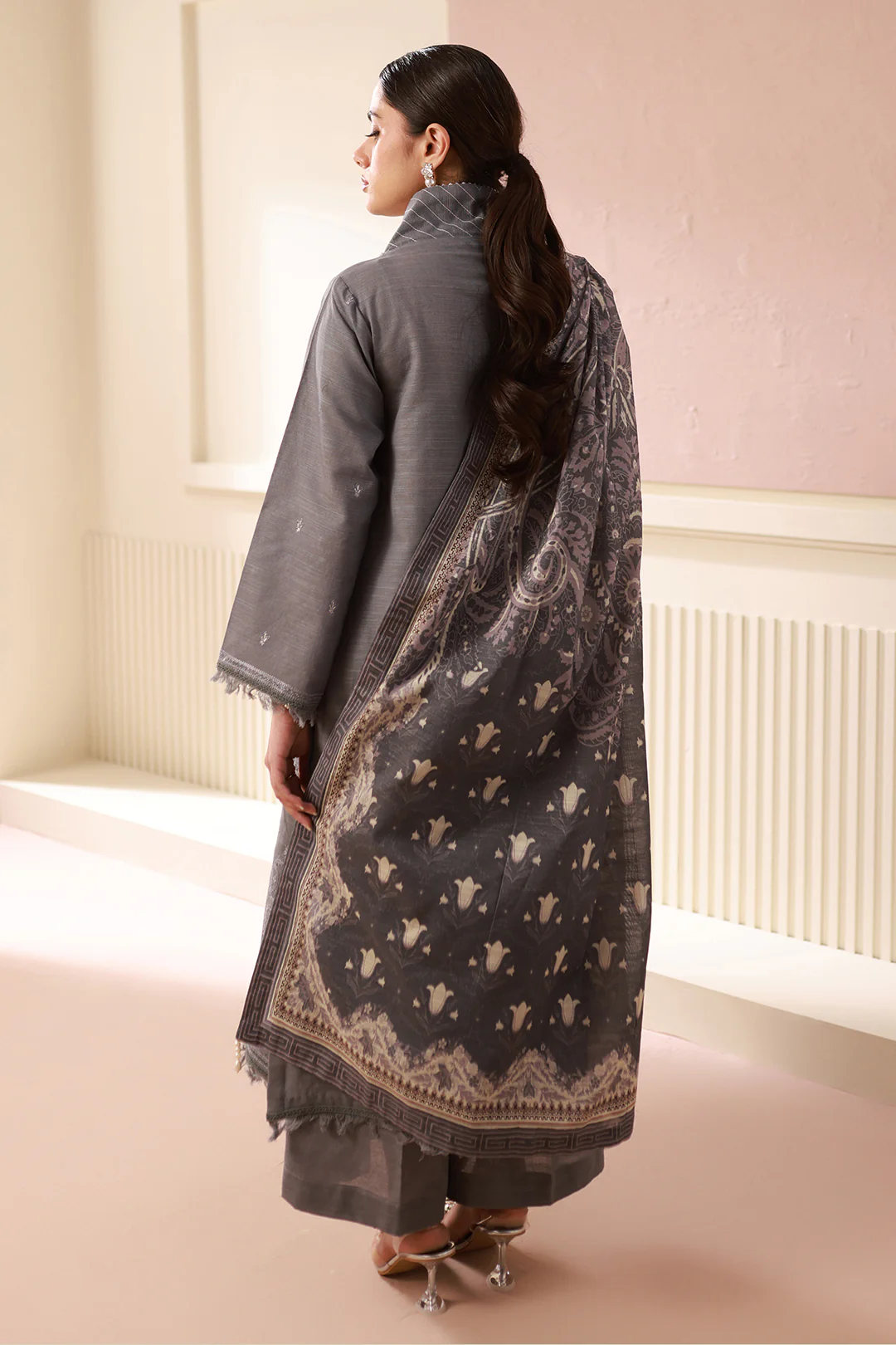 Embroidered Shirt Shalwar Dupatta - 0412 - Image 7