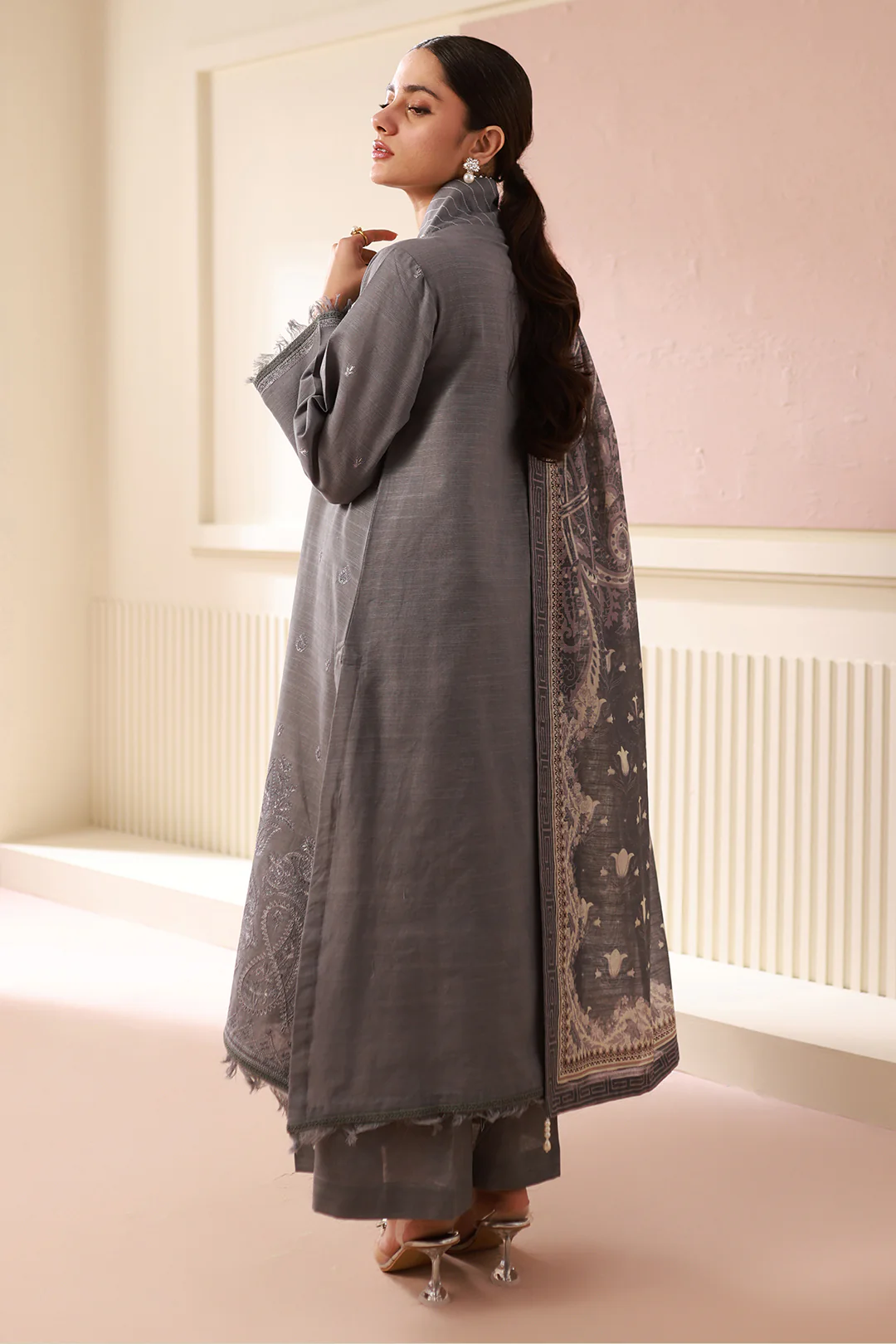 Embroidered Shirt Shalwar Dupatta - 0412 - Image 8