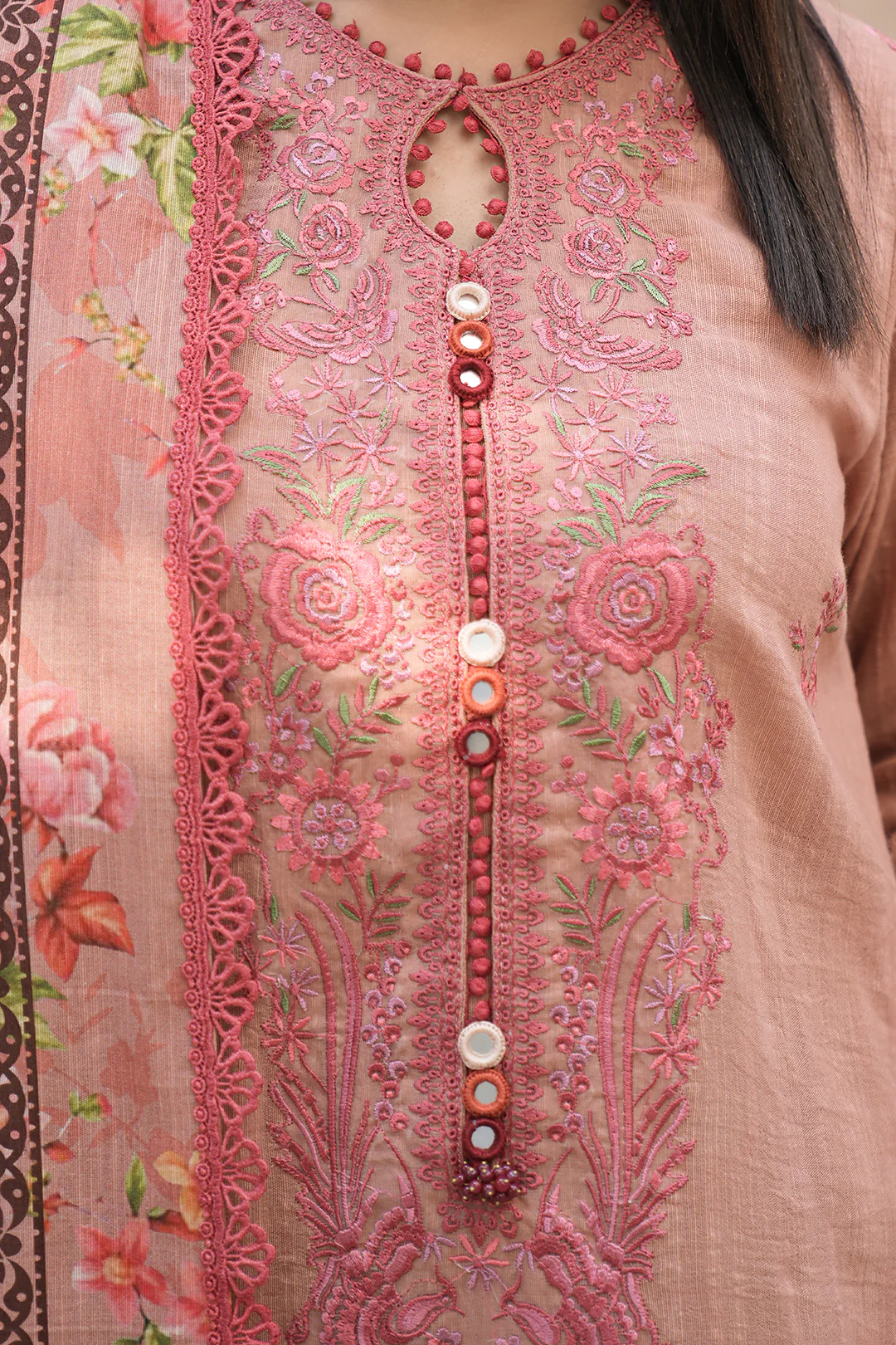 Embroidered Shirt Shalwar Dupatta - 0415 - Image 3