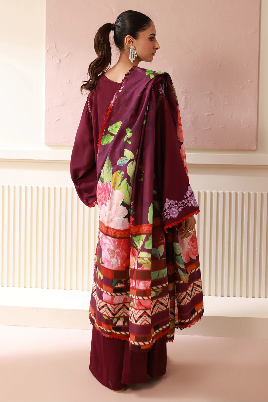 Embroidered Shirt Shalwar Dupatta - 0419 - Image 6