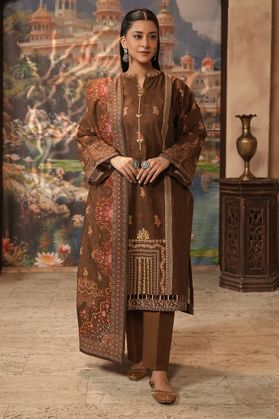Embroidered Shirt Shalwar Dupatta - 0477 - Image 2