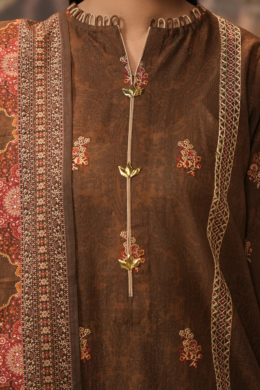Embroidered Shirt Shalwar Dupatta - 0477 - Image 3