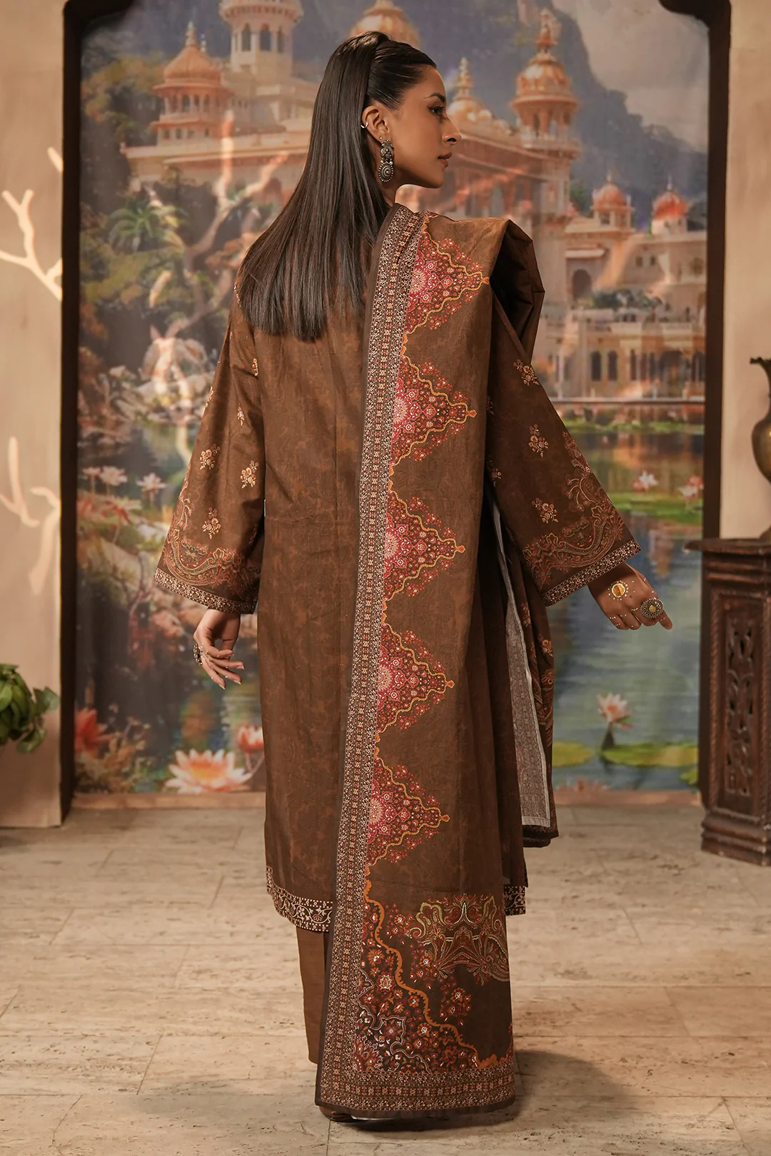 Embroidered Shirt Shalwar Dupatta - 0477 - Image 4