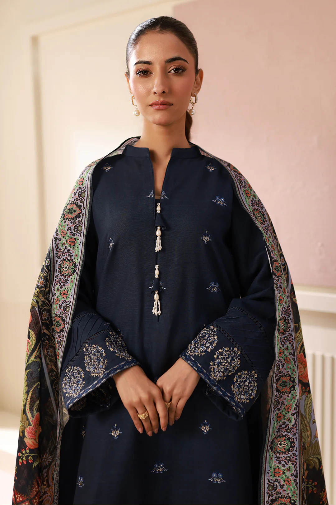 Embroidered Shirt Shalwar Dupatta - 0484 - Image 8