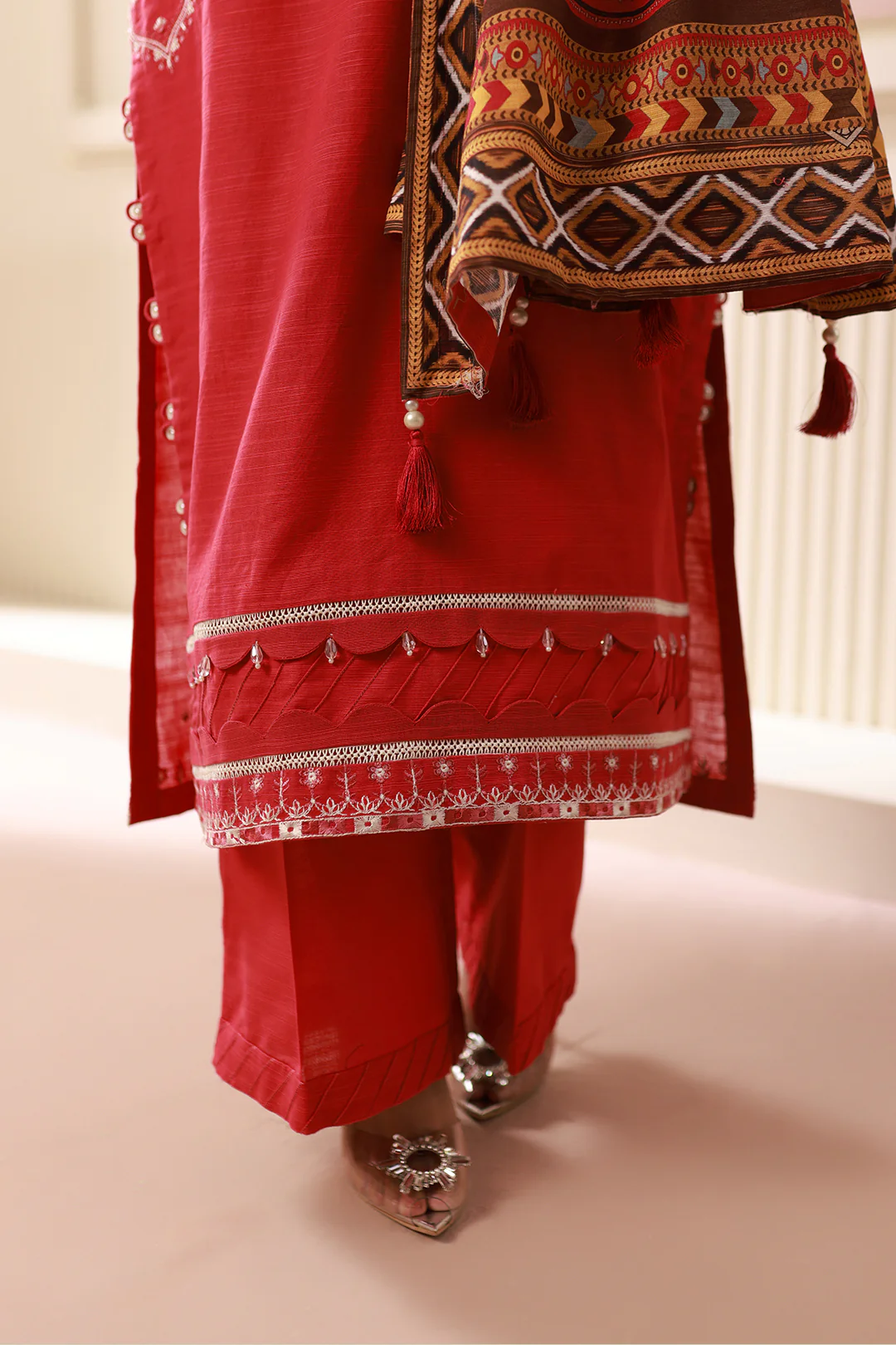 Embroidered Shirt Shalwar Dupatta - 0486 - Image 5