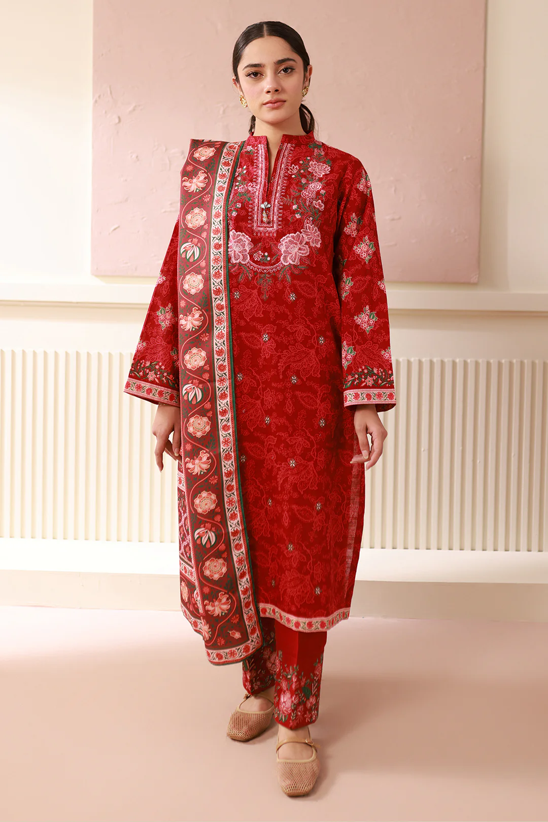 Embroidered Shirt Shalwar Dupatta - 0536 - Image 2