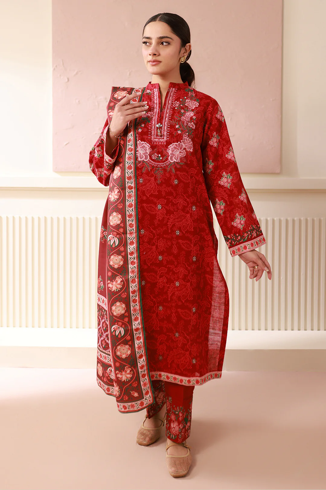 Embroidered Shirt Shalwar Dupatta - 0536 - Image 3