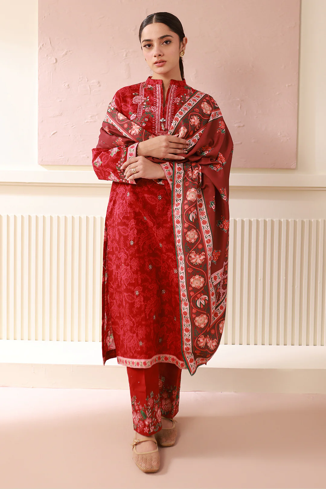 Embroidered Shirt Shalwar Dupatta - 0536 - Image 8