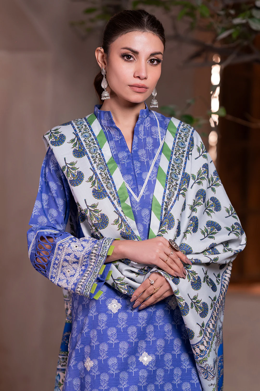 Embroidered Shirt Shalwar Dupatta - 0589 - Image 3
