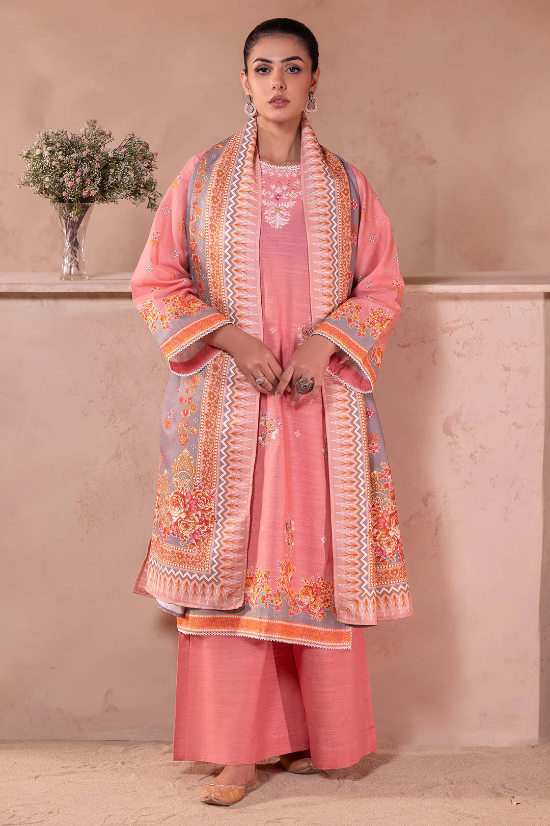 Embroidered Shirt Shalwar Dupatta - 0590 - Image 2