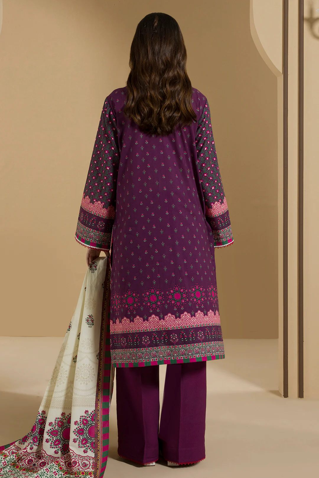 Embroidered Shirt Shalwar Dupatta - 0106 - Image 7