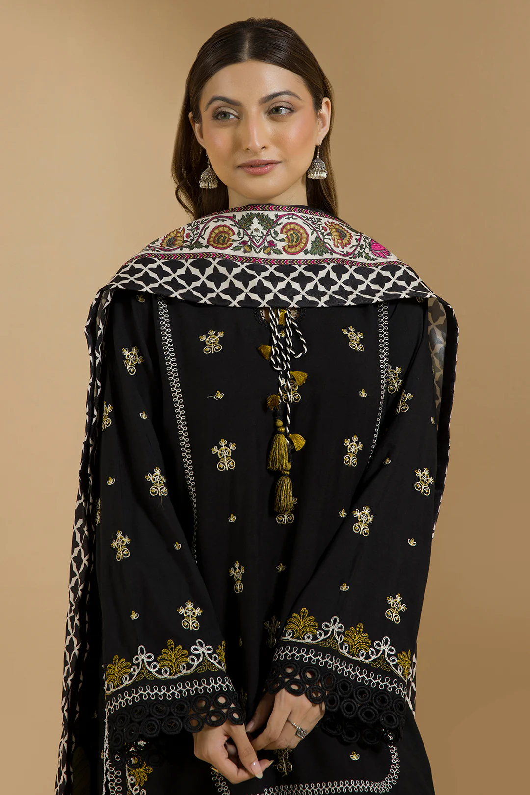 Embroidered Shirt Shalwar Dupatta - 0112 - Image 3