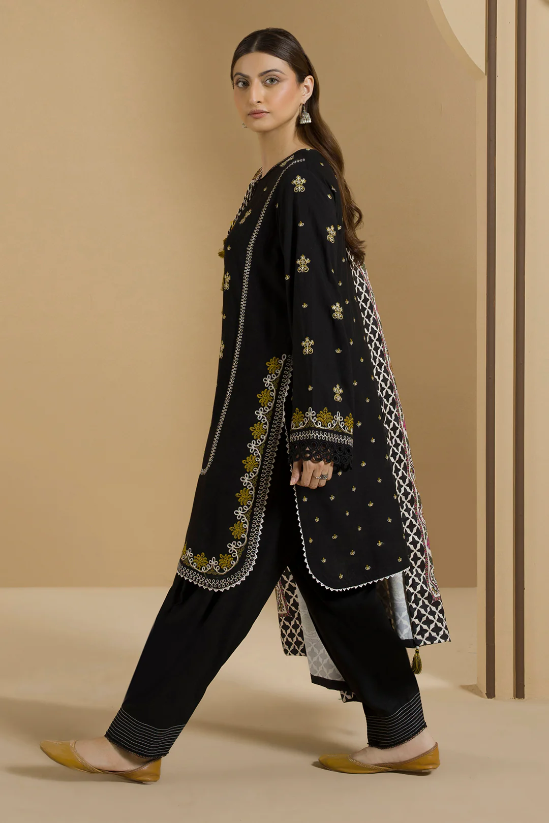 Embroidered Shirt Shalwar Dupatta - 0112 - Image 5